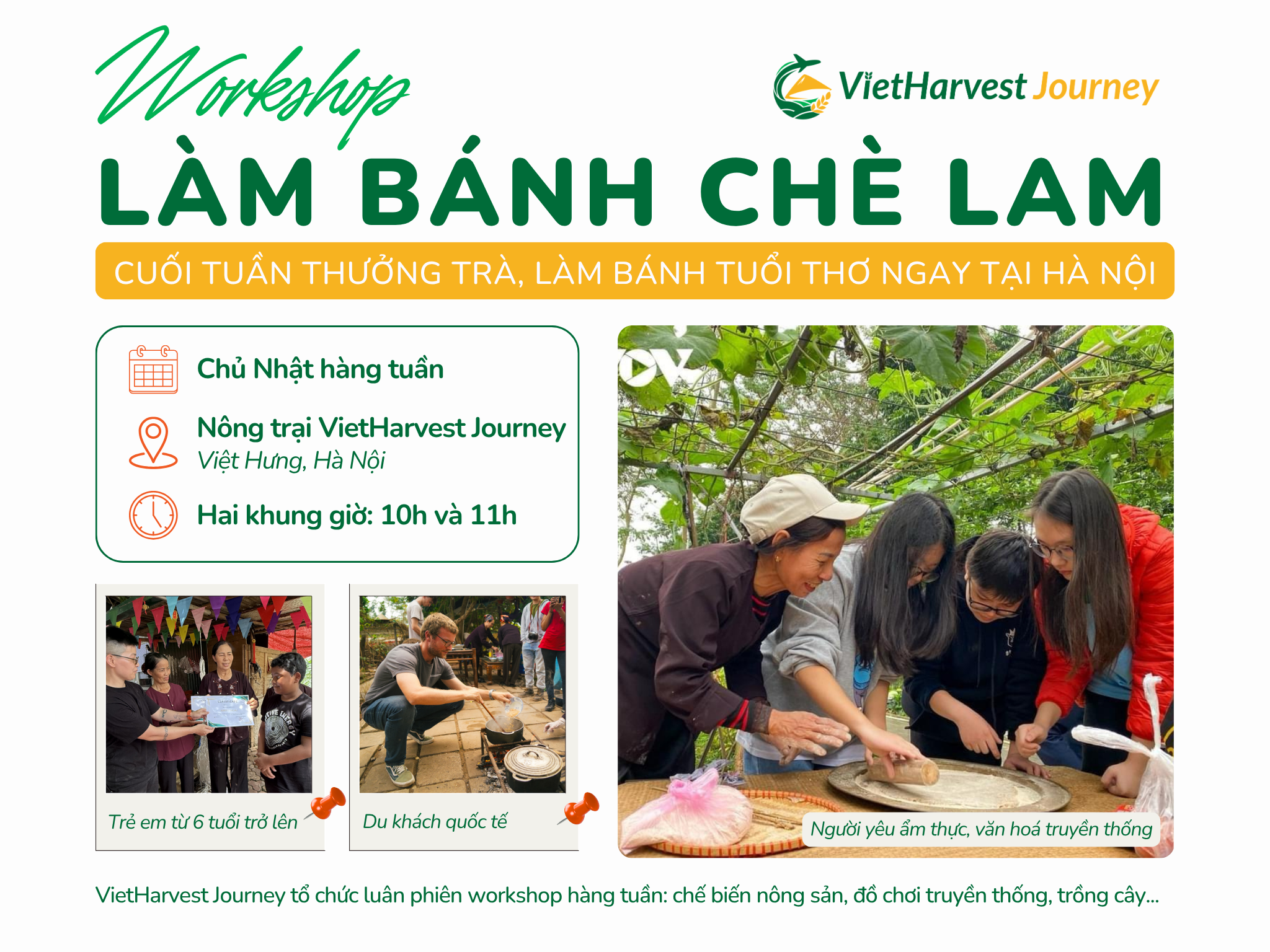 Workshop làm Chè Lam – Cuối tuần thưởng trà, làm bánh tuổi thơ tại Hà Nội